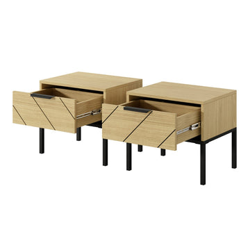 Naktinių staliukų komplektas Vilhena Scandi Oak