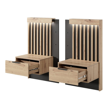 Naktinių staliukų komplektas Tukoma Artisan Oak